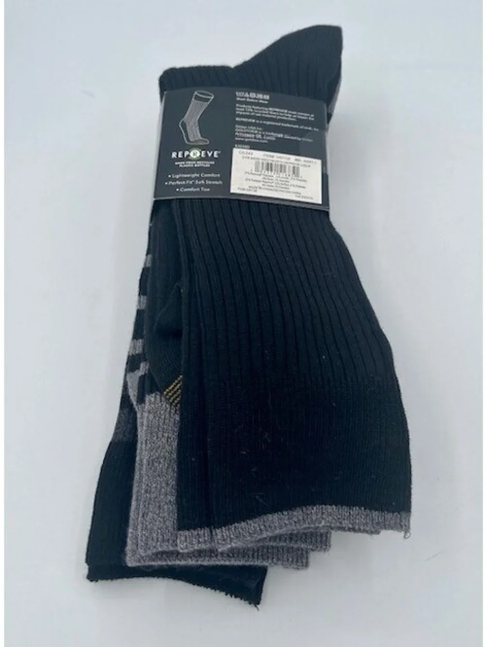 Wentworth Men’s Socks 5-Pack Black And Black Grey Stripes Fits Size 6-12.5 NWT
